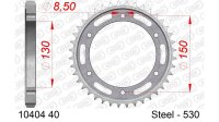 DC AFAM Stahl-Kettenrad 530 - 40Z (Silber) 10404-40| ID...