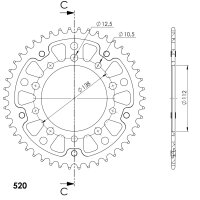 Supersprox Stealth-Kettenrad 520 - 45Z (gold) RST-1303:45-GLD|ID 112,0 LK 138,0 5-Loch/5-Loch