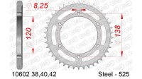 DC AFAM Stahl-Kettenrad 525 - 42Z (Silber) 10602-42| ID 120 LK 138 6-Loch