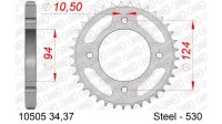 DC AFAM Stahl-Kettenrad 530 - 37Z (Silber) 10505-37| ID...