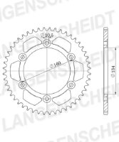 Supersprox Stealth-Kettenrad 525 - 45Z (rot) RST-1307:45-RED|ID 134,0 LK 160,0 6-Loch