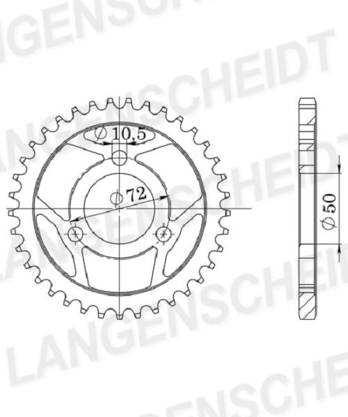 Esjot Alu-Kettenrad 420 - 38Z (silber) 51-13004-38 | ID 80,0 LK 100,0 3-Loch