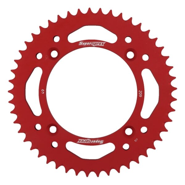 Supersprox Alu-Kettenrad 420 - 49Z (rot) RAL-209:49-RED|ID 110,0 LK 130,0 4-Loch