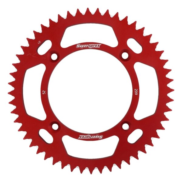 Supersprox Alu-Kettenrad 420 - 52Z (rot) RAL-209:52-RED|ID 110,0 LK 130,0 4-Loch