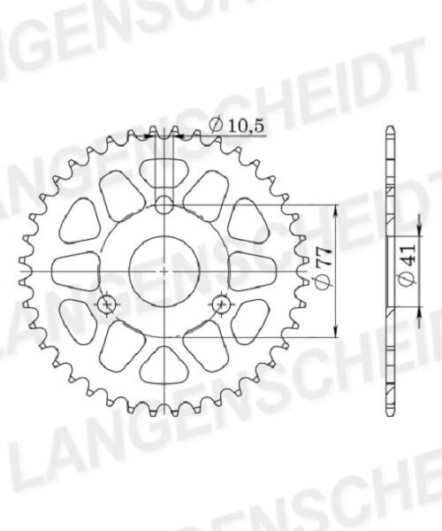 Supersprox Alu-Kettenrad 415 - 33Z (gold) ID 41,0 LK 76,0 3-Loch