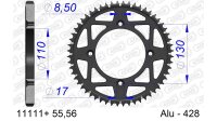 DC AFAM Alu-Kettenrad 428 - 56Z (Gun Metal) 11111+56 | ID 110 LK 130 4-Loch mit Schlammnut