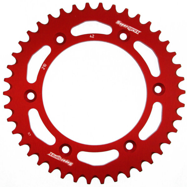 Supersprox Alu-Kettenrad 520 - 42Z (rot) RAL-210:42-RED|ID 125,0 LK 153,0 6-Loch/6-Loch