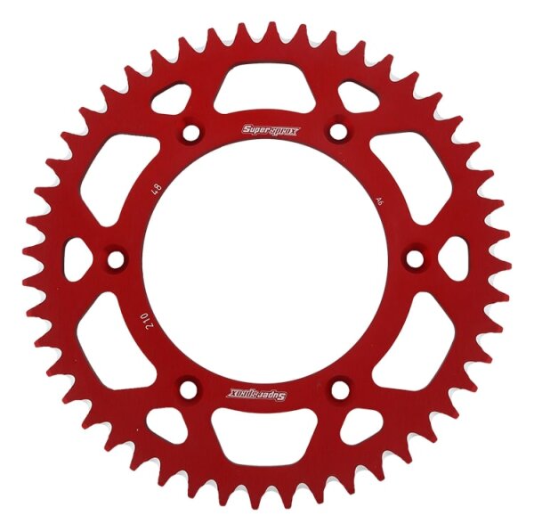 Supersprox Alu-Kettenrad 520 - 48Z (rot) RAL-210:48-RED|ID 125,0 LK 153,0 6-Loch/6-Loch