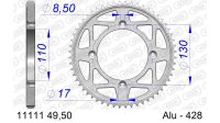 DC AFAM Alu-Kettenrad 428 - 50Z (Silber) 11111-50 | ID...