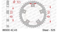 DC AFAM Stahl-Kettenrad 525 - 42Z (Silber) 86500-42| ID...