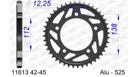 DC AFAM Alu-Kettenrad 525 - 44Z (Gun Metal) 11613-44 | ID...