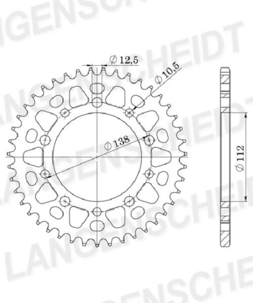 Supersprox Alu-Kettenrad 520 - 38Z (silber) ID 112,0 LK 138,0 5-Loch/5-Loch