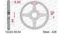 DC AFAM Stahl-Kettenrad 428 - 49Z (Silber) 12222-49| ID...