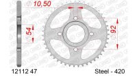 DC AFAM Stahl-Kettenrad 420 - 47Z (Silber) 12112-47| ID...