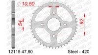 DC AFAM Stahl-Kettenrad 420 - 47Z (Silber) 12115-47| ID...