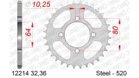 DC AFAM Stahl-Kettenrad 520 - 32Z (Silber) 12214-32| ID...