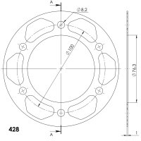 Supersprox Edge-Disc 428 - 40Z (silber) ACD-1844:40-SLV|ID 76,0 LK 100,0 6-Loch