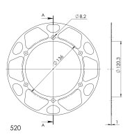 Supersprox Edge-Disc 520 - 45Z (gold) ACD-846:45-GLD|ID 120,0 LK 136,0 6-Loch