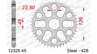 DC AFAM Stahl-Kettenrad 428 - 45Z (Silber) 12325-45| ID 45 LK 136 6-Loch