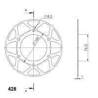 Supersprox Edge-Disc 428 - 48Z (rot) ACD-1844:48-RED|ID 76,0 LK 100,0 6-Loch