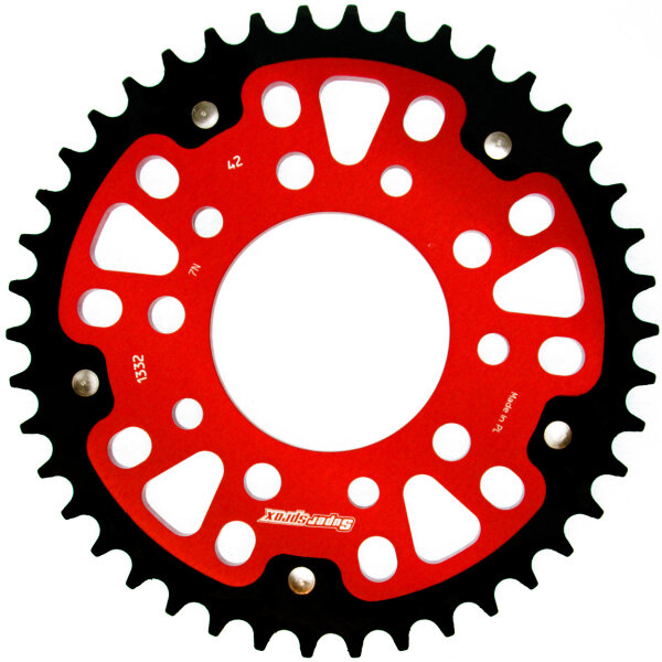 Supersprox Stealth-Kettenrad 525 - 42Z (rot) RST-1332:42-RED|ID 80,0 LK 110,0 5-Loch/5-Loch