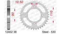 DC AFAM Stahl-Kettenrad 530 - 38Z (Silber) 12402-38| ID...