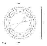 Supersprox Stealth-Kettenrad 520 - 48Z (gold) RST-853:48-GLD|ID 152,0 LK 175,0 6-Loch