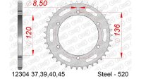 DC AFAM Stahl-Kettenrad 520 - 40Z (Silber) 12304-40| ID 120 LK 136 6-Loch