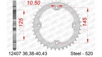 DC AFAM Stahl-Kettenrad 520 - 43Z (Silber) 12407-43| ID 125 LK 145 4-Loch