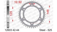 DC AFAM Stahl-Kettenrad 525 - 42Z (Silber) 12603-42| ID 125 LK 145 6-Loch