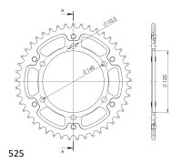 Supersprox Stealth-Kettenrad 525 - 43Z (schwarz)...