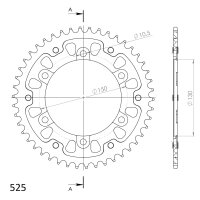 Supersprox Stealth-Kettenrad 525 - 46Z (rot)...