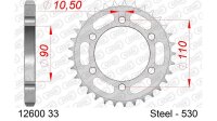 DC AFAM Stahl-Kettenrad 530 - 33Z (Silber) 12600-33| ID 90 LK 110 6-Loch