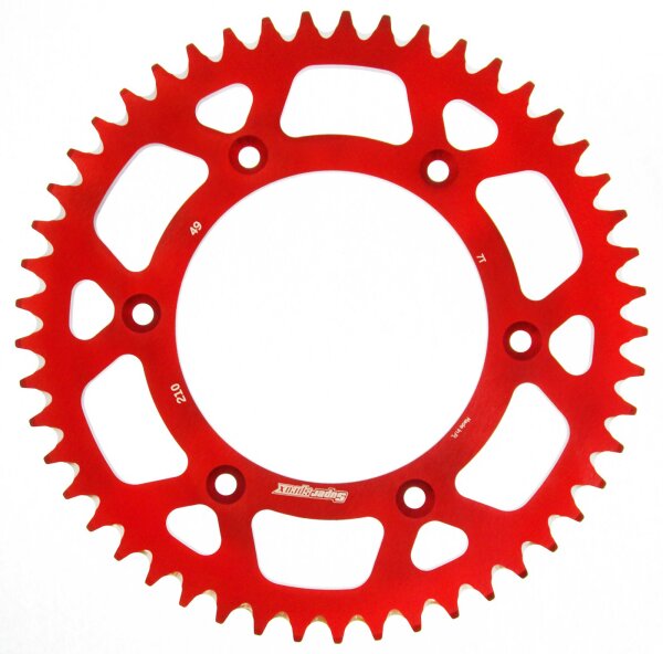 Supersprox Alu-Kettenrad 520 - 49Z (rot) RAL-210:49-RED|ID 125,0 LK 153,0 6-Loch/6-Loch