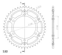 Supersprox Stealth-Kettenrad 530 - 47Z (blau) RST-859:47-BLU|ID 130,0 LK 150,0 6-Loch