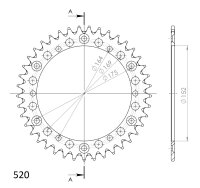 Supersprox Alu-Kettenrad 520 - 41Z (blau) RAL-853:41-BLU|ID 152,0 LK 175,0 6-Loch