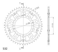 Supersprox Stealth-Kettenrad 532 - 48Z (gold) RST-1873:48-GLD|ID 112,0 LK 138,0 5-Loch