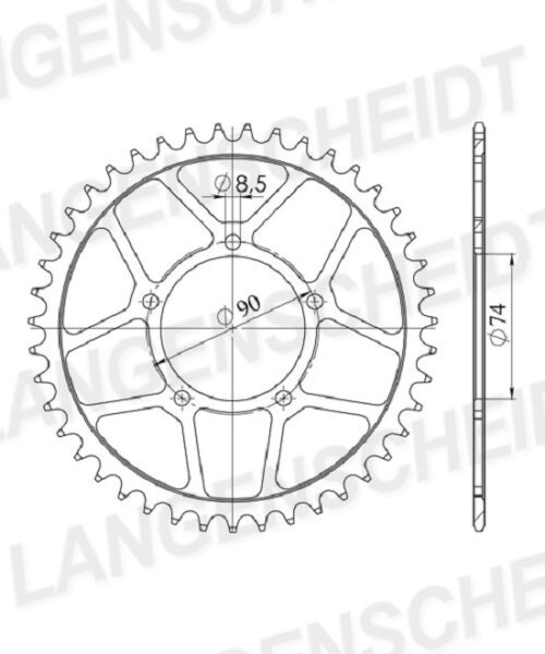 Supersprox Alu-Kettenrad 520 - 32Z (gold) ID 74,0 LK 90,0 5-Loch