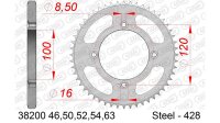 DC AFAM Stahl-Kettenrad 428 - 46Z (Silber) 38200-46| ID 100 LK 120 4-Loch