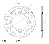 Supersprox Stealth-Kettenrad 428 - 48Z (gold)...