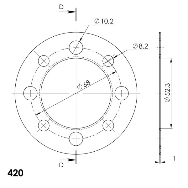 Supersprox Edge-Disc 420 - 30Z (rot) ACD-801:30-RED|ID 52,0 LK 68,0 4-Loch