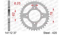 DC AFAM Stahl-Kettenrad 420 - 37Z (Silber) 14112-37| ID...