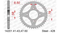 DC AFAM Stahl-Kettenrad 428 - 48Z (Silber) 14201-48| ID...