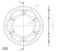 Supersprox Stealth-Kettenrad 520 - 47Z (rot)...