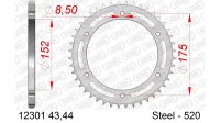 DC AFAM Stahl-Kettenrad 520 - 43Z (Silber) 12301-43| ID...