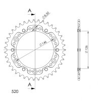 Supersprox Stealth-Kettenrad 520 - 38Z (gold)...