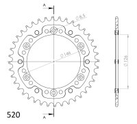 Supersprox Stealth-Kettenrad 520 - 41Z (silber) RST-808:41-SLV|ID 126,0 LK 146,0 6-Loch