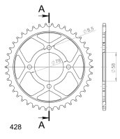 Supersprox Stahl-Kettenrad 428 - 42Z (schwarz)...