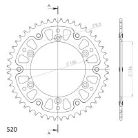 Supersprox Stealth-Kettenrad 520 - 48Z (rot) RST-1512:48-RED|ID 136,0 LK 156,0 6-Loch