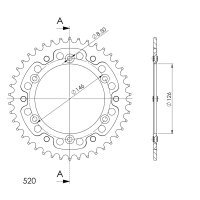 Supersprox Stealth-Kettenrad 520 - 42Z (gold) RST-808:42-GLD|ID 126,0 LK 146,0 6-Loch